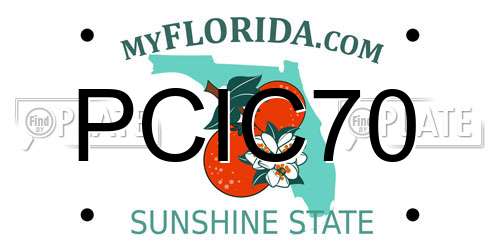 PCIC70 Florida License Plate