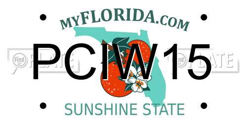 PCIW15 Florida License Plate