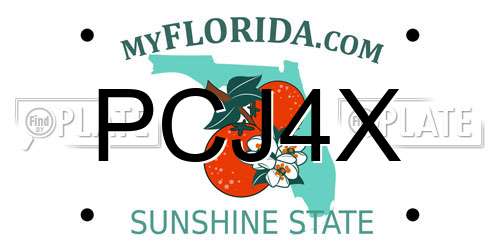 PCJ4X Florida License Plate