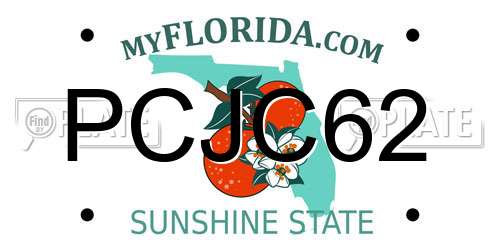 PCJC62 Florida License Plate