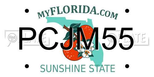 PCJM55 Florida License Plate