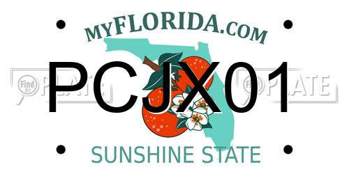 PCJX01 Florida License Plate