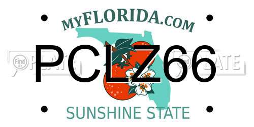 PCLZ66 Florida License Plate