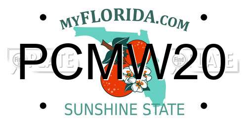 PCMW20 Florida License Plate