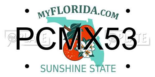 PCMX53 Florida License Plate