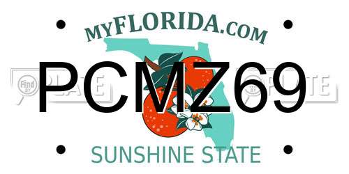 PCMZ69 Florida License Plate