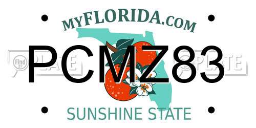 PCMZ83 Florida License Plate