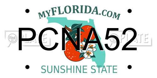 PCNA52 Florida License Plate