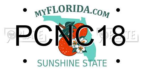 PCNC18 Florida License Plate