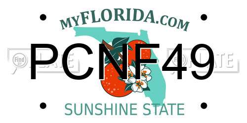 PCNF49 Florida License Plate