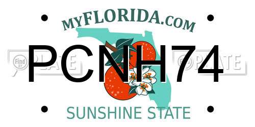 PCNH74 Florida License Plate