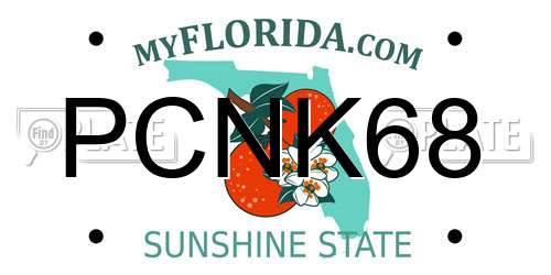 PCNK68 Florida License Plate