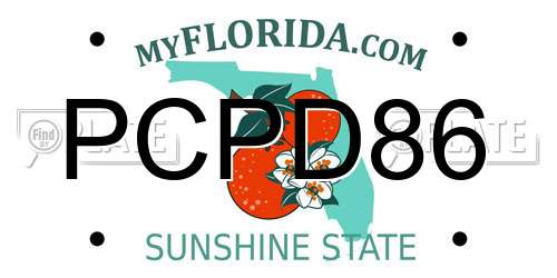 PCPD86 Florida License Plate