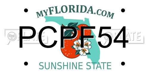 PCPF54 Florida License Plate