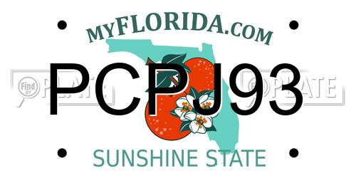 PCPJ93 Florida License Plate