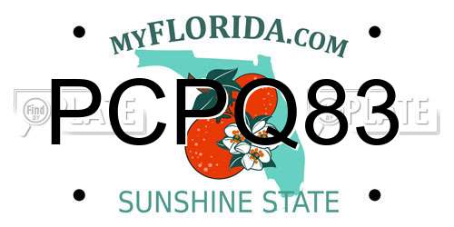 PCPQ83 Florida License Plate