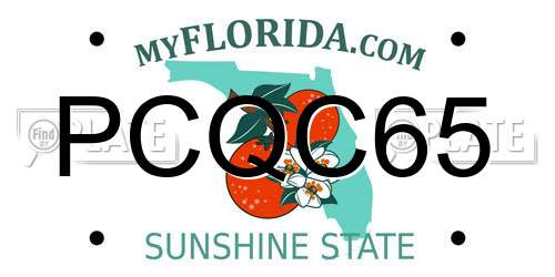 PCQC65 Florida License Plate