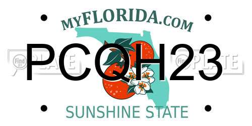 PCQH23 Florida License Plate