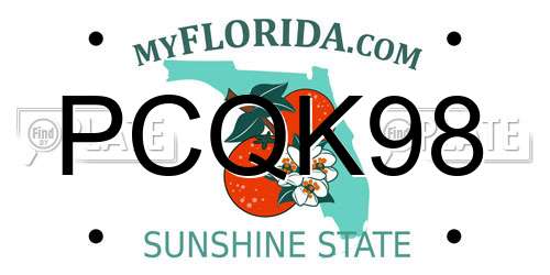 PCQK98 Florida License Plate