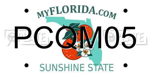 PCQM05 Florida License Plate