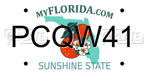 PCQW41 Florida License Plate