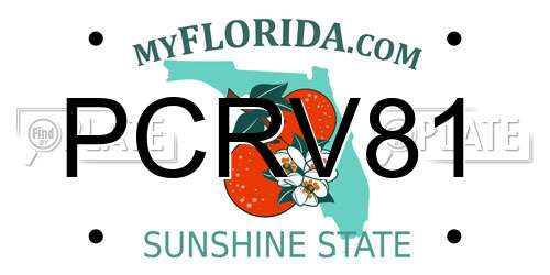 PCRV81 Florida License Plate