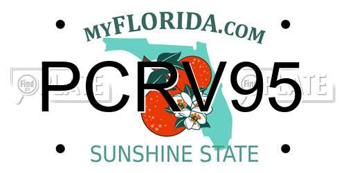 PCRV95 Florida License Plate