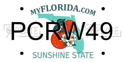 PCRW49 Florida License Plate