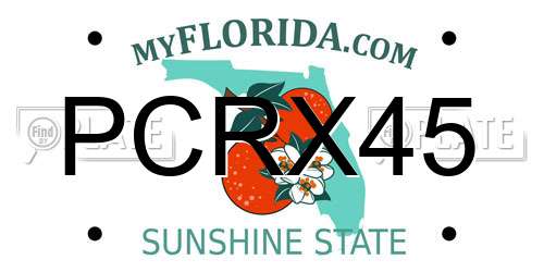 PCRX45 Florida License Plate