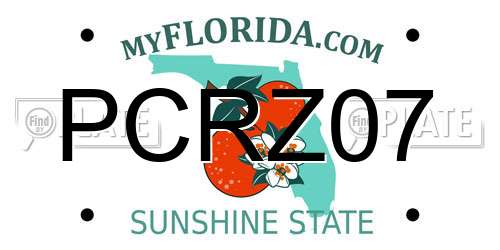 PCRZ07 Florida License Plate