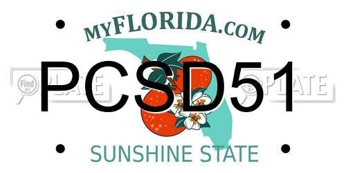 PCSD51 Florida License Plate