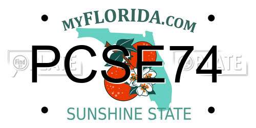 PCSE74 Florida License Plate