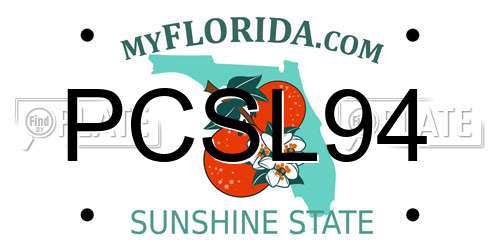 PCSL94 Florida License Plate
