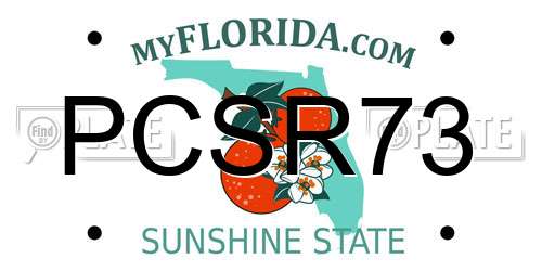 PCSR73 Florida License Plate