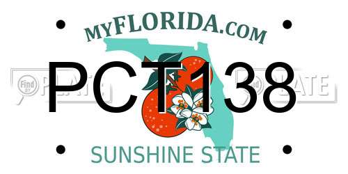 PCT138 Florida License Plate