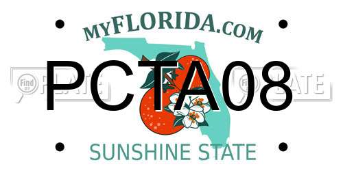 PCTA08 Florida License Plate