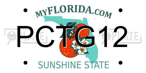 PCTG12 Florida License Plate