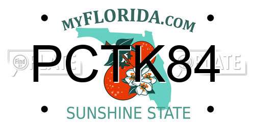 PCTK84 Florida License Plate