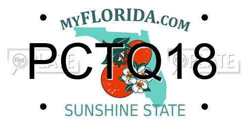 PCTQ18 Florida License Plate