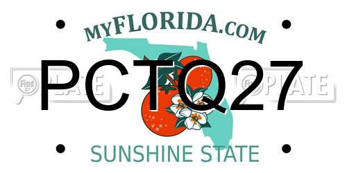 PCTQ27 Florida License Plate