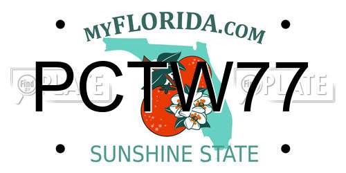 PCTW77 Florida License Plate