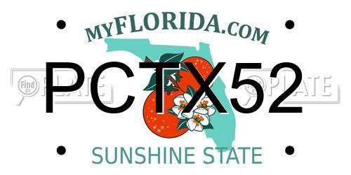 PCTX52 Florida License Plate