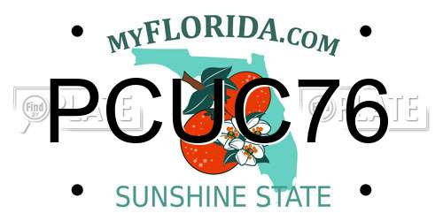 PCUC76 Florida License Plate