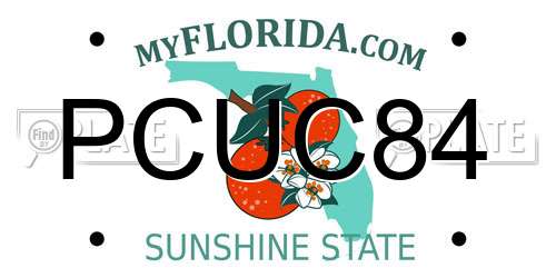 PCUC84 Florida License Plate