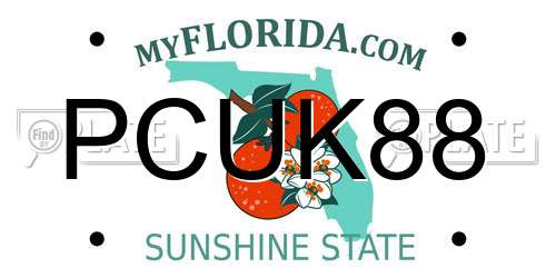 PCUK88 Florida License Plate