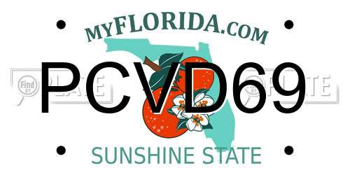 PCVD69 Florida License Plate