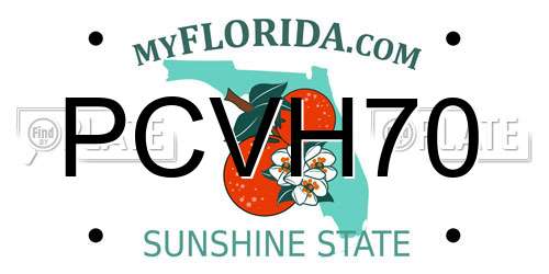 PCVH70 Florida License Plate