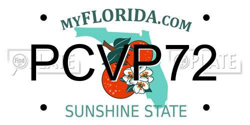 PCVP72 Florida License Plate