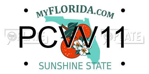 PCVV11 Florida License Plate