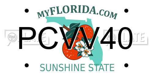 PCVV40 Florida License Plate